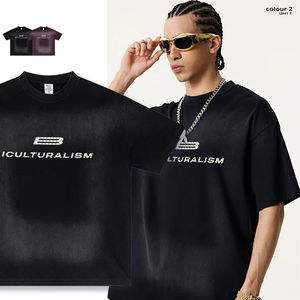 हॉट सेलिंग हाई-एंड पुरुषों की शॉर्ट-आस्तीन टी-शर्ट ली भारी उद्योग का ट्रेंडी ब्रांड डायमंड हॉट स्टैम्पिंग स्प्रे यूरोप अमेरिका - Product Image 2