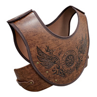 Plastron de protection en cuir PU Viking WJF75, motif Phénix en relief, design médiéval, design runes nordiques