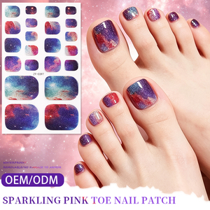 Pegatinas para Uñas de los Pies Vibrantes, No Tóxicas, con un Estilo Sexy, Impresionante y Estético, con un Degradado Brillante en <span class=keywords><strong>Morado</strong></span> y Rosa, Ideales para las Vacaciones de Verano - Product Image 1