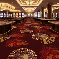 Tapis tissé Axminster commercial WtW antidérapant et ignifuge pour projets d'hôtels, de casinos et de cinémas