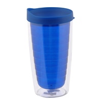 Tasse à café thermoplastique 15 oz, Double paroi, impression personnalisée, à emporter avec couvercle, offre spéciale,