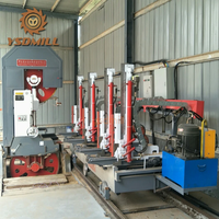 Scie à ruban verticale YSDMILL pour le travail du bois, scierie automatique, chariot à bois, 22 kW, hydraulique, 1000x5000 mm