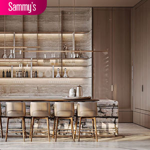 Îlot de <span class=keywords><strong>cuisine</strong></span> modulaire intelligent moderne Sammy avec armoire de rangement, style luxueux écologique, laque UV anti-rayures durable - Product Image 2