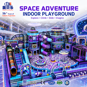 Attrezzatura da gioco per interni a tema spaziale personalizzata per bambini, scivolo a razzo, struttura con piscina di palline, set commerciale per parco giochi al coperto per bambini - Product Image 1
