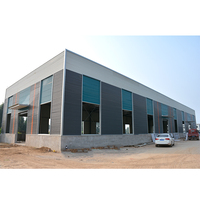 Luz de construcción de almacén, 1000 metros cuadrados, estructura de acero, techo de Hangar, almacén prefabricado, construcción con pared de vidrio