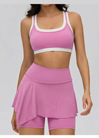 Soutien-gorge de sport solide à col carré, double bretelle, rembourrage amovible, respirant, séchage rapide, maintien moyen, idéal pour le yoga et la gym