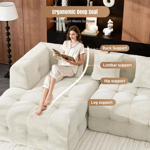 Canapé d'angle moderne en tissu rembourré, inclinable, compact, tendance 2026, idéal pour petit appartement - Commande d'essai disponible - Product Image 5