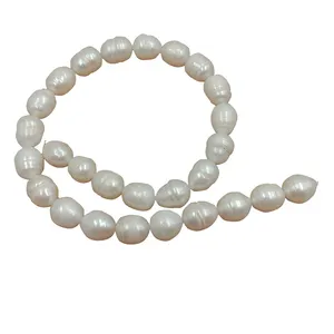 11-18 mm big rice shape baroque loose freshwater pearl in strand