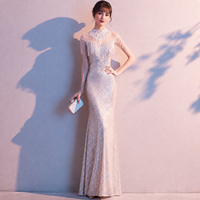 Nouvelle Arrivée Robe Longue Moulante Femme de Haute Qualité avec Paillettes, Appliques en Dentelle, Franges Perlées et Traîne Chapelle – Sexy, Vente en Gros, Personnalisable OEM