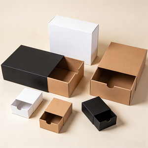 Scatola a Cassetto in Carta Kraft Personalizzata con Logo OEM, Scatola Scorrevole in Cartone Bianco/Nero - Product Image 5