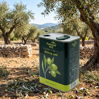 Boîte en fer blanc rectangulaire personnalisée de 3 L pour huile d'olive extra vierge, emballage alimentaire en métal avec poignée