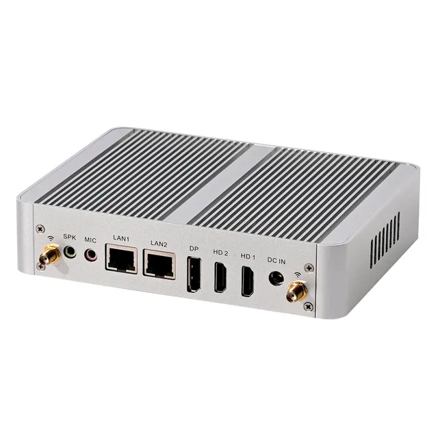 N100 Palm Fanless Mini PC Intel Quad Core 12th gen CPU 3*Display Computer 2*HD 1*DP 2*LAN Soft Router Win Firewall