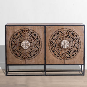 Miroir Moderne Italien Japonais en <span class=keywords><strong>Bois</strong></span> Massif <span class=keywords><strong>Noir</strong></span> <span class=keywords><strong>et</strong></span> Rotin Mango Console <span class=keywords><strong>Buffet</strong></span> Vintage en Chêne Blanc Grand <span class=keywords><strong>Buffet</strong></span> Armoire - Product Image 6