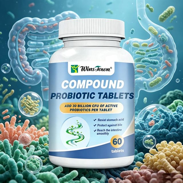Winstown OEM Compound Probiotic Tablets for Reach Intestine Smoothly Gut Health Digestive Balance Intestinal Comfort