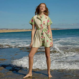 Robe courte imprimée à coupe ample pour femme |   Robe décontractée à manches courtes pour se détendre, faire les courses et porter le <span class=keywords><strong>week</strong></span>-<span class=keywords><strong>end</strong></span> - Product Image 1