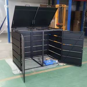 <span class=keywords><strong>Abri</strong></span> <span class=keywords><strong>pour</strong></span> poubelle à roulettes en acier métallique à double porte, <span class=keywords><strong>pour</strong></span> extérieur, jardin, poubelle, parc, <span class=keywords><strong>poubelles</strong></span> de parc - Product Image 4