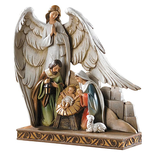 אישית דתי סלטיק קוב קתולי מרי יוסף תינוק ישו polyresin המולד מלאך שומר צלמית עם משפחה קדושה פסל - Product Image 2