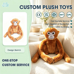 Peluche singe à longs bras, peluche douce à câliner avec de grandes pattes, peluches mignonnes pour enfants, logo et taille personnalisés OEM ODM - Product Image 1