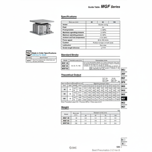 SMC Pneumatics Table de guidage MGF63-30 Cylindre Produit - Product Image 1