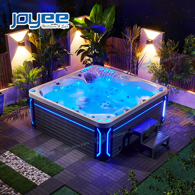 Lelespa Luxe Design 6 Personen Indoor Whirlpool Spa Geïsoleerd Balboa Tuin Bad Buiten Hot Tub