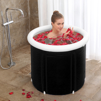 Anneau gonflable confortable pour bain de bébé, seau de bain pliable pour adulte, équipement de Spa à domicile, 1 pièce