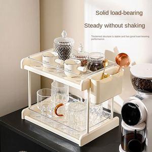 Organizador de Accesorios para Cafetería de 2/3 Niveles, Organizador de Encimera de Baño con Bandeja de Drenaje para Hogar y Oficina - Product Image 1