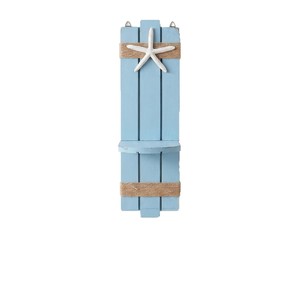 Wooden Wall Mounted <b>Shelf</b> Blue Starfish Decor Beach Style Storage <b>Rack</b> For Living Room Wall Decoration - Product Image 5