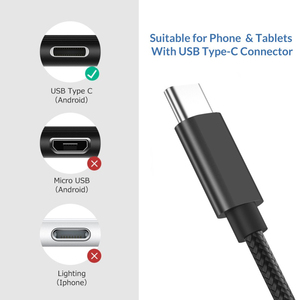 1m 2m 3m Type C Cord <strong>USBC</strong> Charger Nylon Braided Fast <strong>Charging</strong> USB-C <strong>Cable</strong> for Phones - Product Image 6