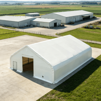 Tenda a Doppia Traliccio 50x55ft con Telaio in Acciaio Rinforzato, Impermeabile, per Carport, Capannone di Stoccaggio, Magazzino, Cantiere e Parcheggio Veicoli