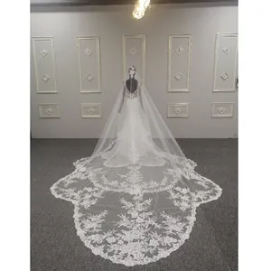Jiayiyi — robe de mariée avec voile, tenue de mariage, sirène, trompette, personnalisée, en cristal et paillettes, blanc cassé