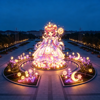 Lanterne dorée de la Princesse du Patrimoine Chinois, design personnalisé, lumière décorative artisanale pour parcs, places et rues