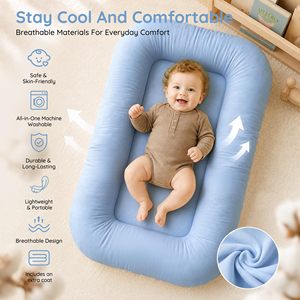 Portable Baby <b>Nest</b> Lounger Soft Cotton Newborn Infant <b>Sleeping</b> Bed Foldable Baby Travel <b>Nest</b> for 0-12 Months - Product Image 2