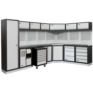 Sistema de Muebles Modulares para Taller Fervi A008H, Gabinete para Herramientas con Panel Perforado y Cajones para Uso en Garaje - Product Image 1