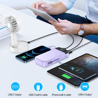 Banco de Energía de 20000 mAh con Cables Tipo C y L Integrados, Pantalla LED Digital, Carga Súper Rápida de 22.5 W, Portátil
