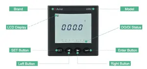 Compteur multifonction monophasé Acrel AMC72L-AV avec compteur de tension RS485 400V compteur multifonction numérique ca