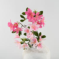 Branches d'Azalées en Soie Premium 66cm, Fleurs Artificielles Faites à la Main pour Décoration Intérieure, Centre de Table de Mariage, Cadeau de Noël