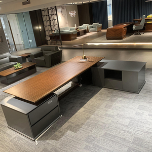 Diseño de escritorio de oficina moderno de alta calidad E1 MFC Wooden Boss Office Building Company Furniture - Product Image 3