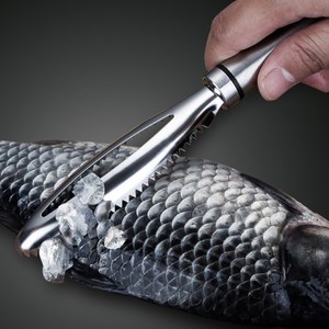 Stainless Steel Fish Scaler Thickened Anti-Splatter Heavy Duty Seafood Tool - Product Image 1