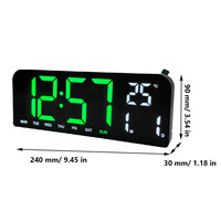 Reloj Despertador Digital Electrónico Inteligente de Escritorio y Pared con Pantalla LED Grande de Día, Fecha, Semana, Luces Nocturnas, Temperatura y Temporizador para Dormitorio