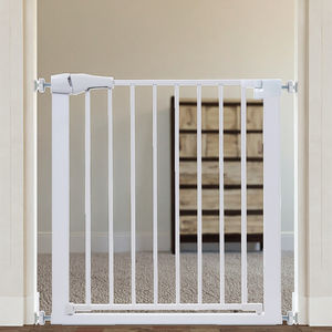 Barrière de sécurité pour bébé à double verrouillage, en métal, facile à franchir, pour portes et escaliers, fixation par pression, articles pour bébé - Product Image 3