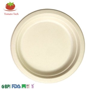 Plato Redondo Ecológico Desechable de 7 Pulgadas, Biodegradable, Hecho de Bagazo, para Servir Aperitivos y Guarniciones en Fiestas - Product Image 3