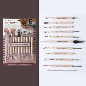 Giorgione – Offre Spéciale : Kit de 11 Outils de Modelage en Bois pour Pâte à Modeler et <span class=keywords><strong>Poterie</strong></span> - Product Image 5