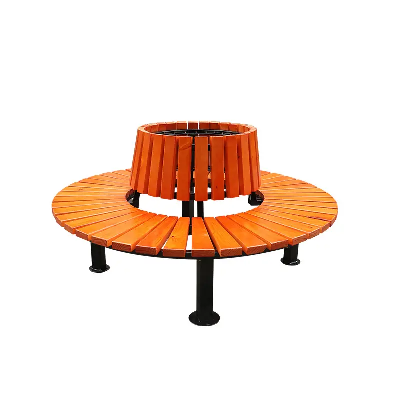 도매 라운드 디자인 벤치 야외 공원 레크리에이션을위한 나무 수분 및 부식 방지 원형 의자