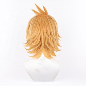 Kaminari Denki วิกคอสเพลย์สั้น35ซม. สีส้มสังเคราะห์อะนิเมะฮาโลวีนปาร์ตี้ <span class=keywords><strong>My</strong></span> <span class=keywords><strong>Hero</strong></span> Academia - Product Image 5