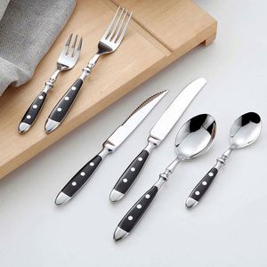 Nuevo Juego de Cubiertos de Acero Inoxidable Forjado de 6 Piezas con Mangos de Baquelita Negros, Estilo Alemán, para Regalos Comerciales - Product Image 2