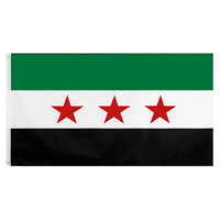 Vente en gros 90X150cm suspendu polyester nation pays liberté libre syrie drapeau syrien de la syrie pour le vert