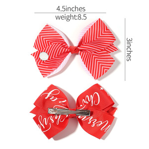 Set de Accesorios para el Cabello Navideños para Niños, Hechos a Mano, de Poliéster, con Lazo <span class=keywords><strong>Jojo</strong></span> y Estampado de Leopardo, Pinza para el Cabello de Bebé, Superventas Transfronterizo - Product Image 2