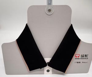 Ribete de polialgodón, Tejido para cuellos y puños deportivos, Tela de ribete plano, Cuello de ribete prefabricado, Cuellos para camiseta - Product Image 1