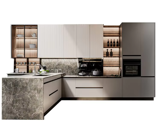 Armoire de plancher de 3m + partie supérieure du comptoir de 3m