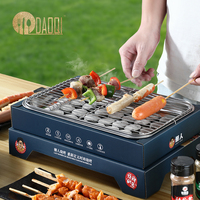 Mini Barbecue Grill Portable en Acier Inoxydable avec Dispositif de Sécurité Anti-Flamme pour Camping et Utilisation en Extérieur, pour Charbon de Bois
